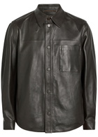 Slowear Leather Overshirt Jacket Black