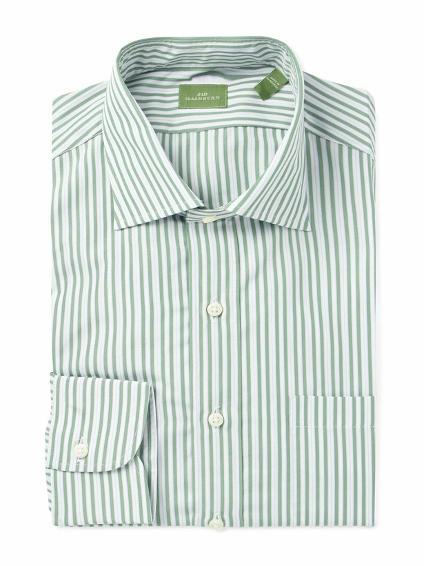 Photo: Sid Mashburn - Striped Cotton-Poplin Shirt - Green