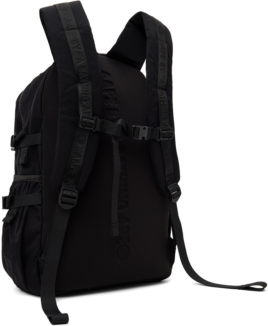 Bape, Bags, Aape By A Bathing Ape Leather Black Backpack