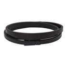 Saint Laurent Black Narrow Multi-Wrap ID Bracelet