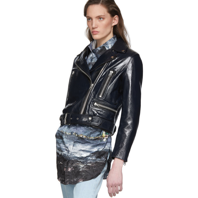 Acne Studios Black Leather Mock Jacket Acne Studios