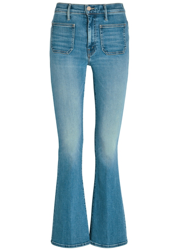 Photo: Mother The Patch Pocket Weekender Slim Flared-leg Jeans Light Blue