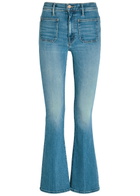 Mother The Patch Pocket Weekender Slim Flared-leg Jeans Light Blue