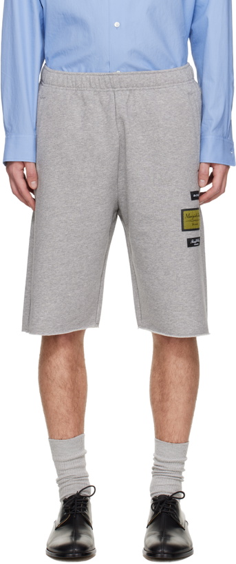 Photo: MM6 Maison Margiela Gray Logo Patch Shorts