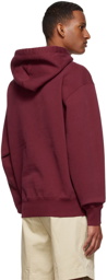 AMI Alexandre Mattiussi SSENSE Exclusive Burgundy Ami De Cœur Hoodie