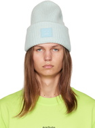 Acne Studios Blue Large Logo Beanie