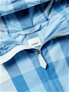Burberry - Checked Shell Half-Zip Hooded Jacket - Blue