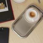 Service Projects Small Steel Serving Tray in Brushed Steel 