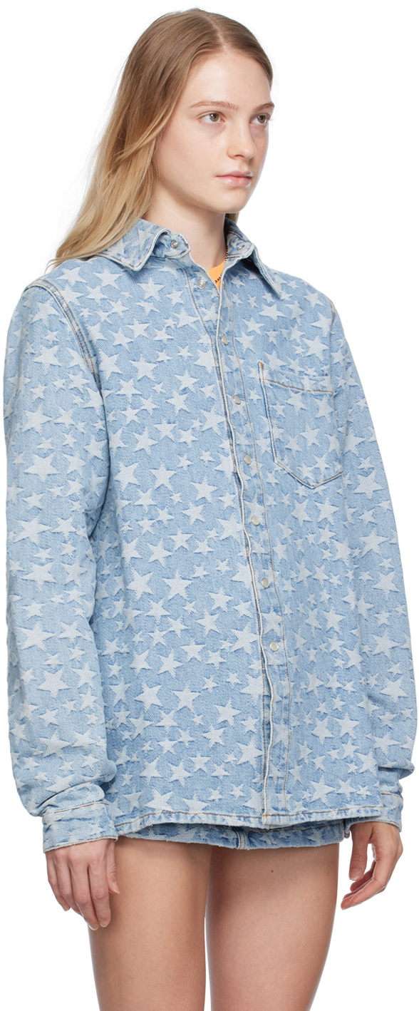 ERL Blue Jacquard Denim Shirt