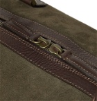 Anderson's - Leather-Trimmed Suede Duffle Bag - Green