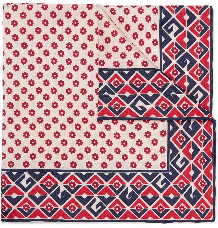Photo: Gucci - Printed Silk-Twill Pocket Square - Men - Red