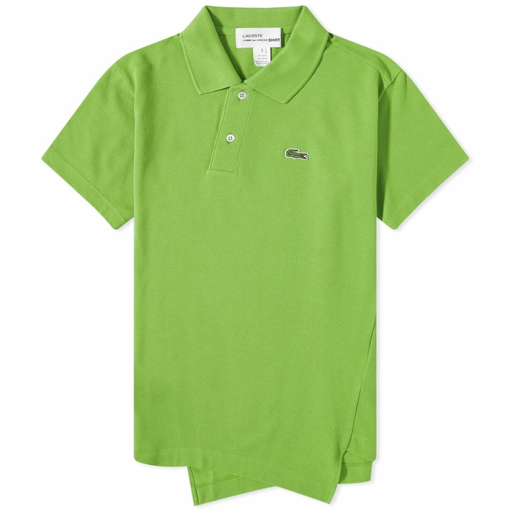 Photo: Comme des Garçons SHIRT Men's x Lacoste Asymmetric Polo Shirt in Green