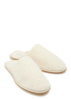 Gabriela Hearst Bristol Cashmere Bouclé Slipper Flats White