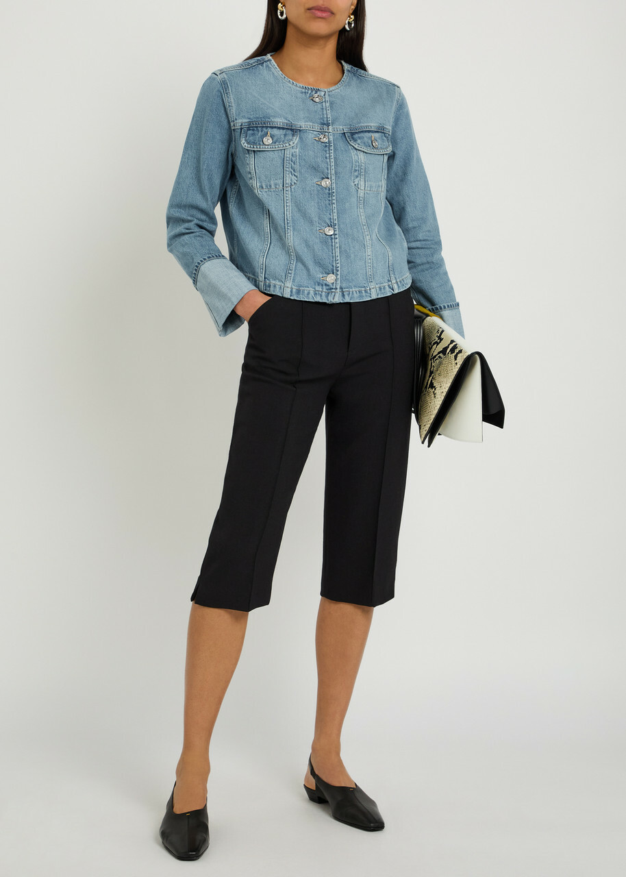 Paige Dean Panelled Denim Jacket Light Blue