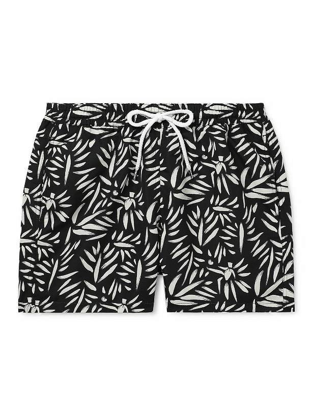 Photo: Frescobol Carioca - Straight-Leg Short-Length Printed Recycled Swim Shorts - Black