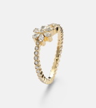 Sophie Bille Brahe Cosmos Fleur 18kt gold ring with diamonds