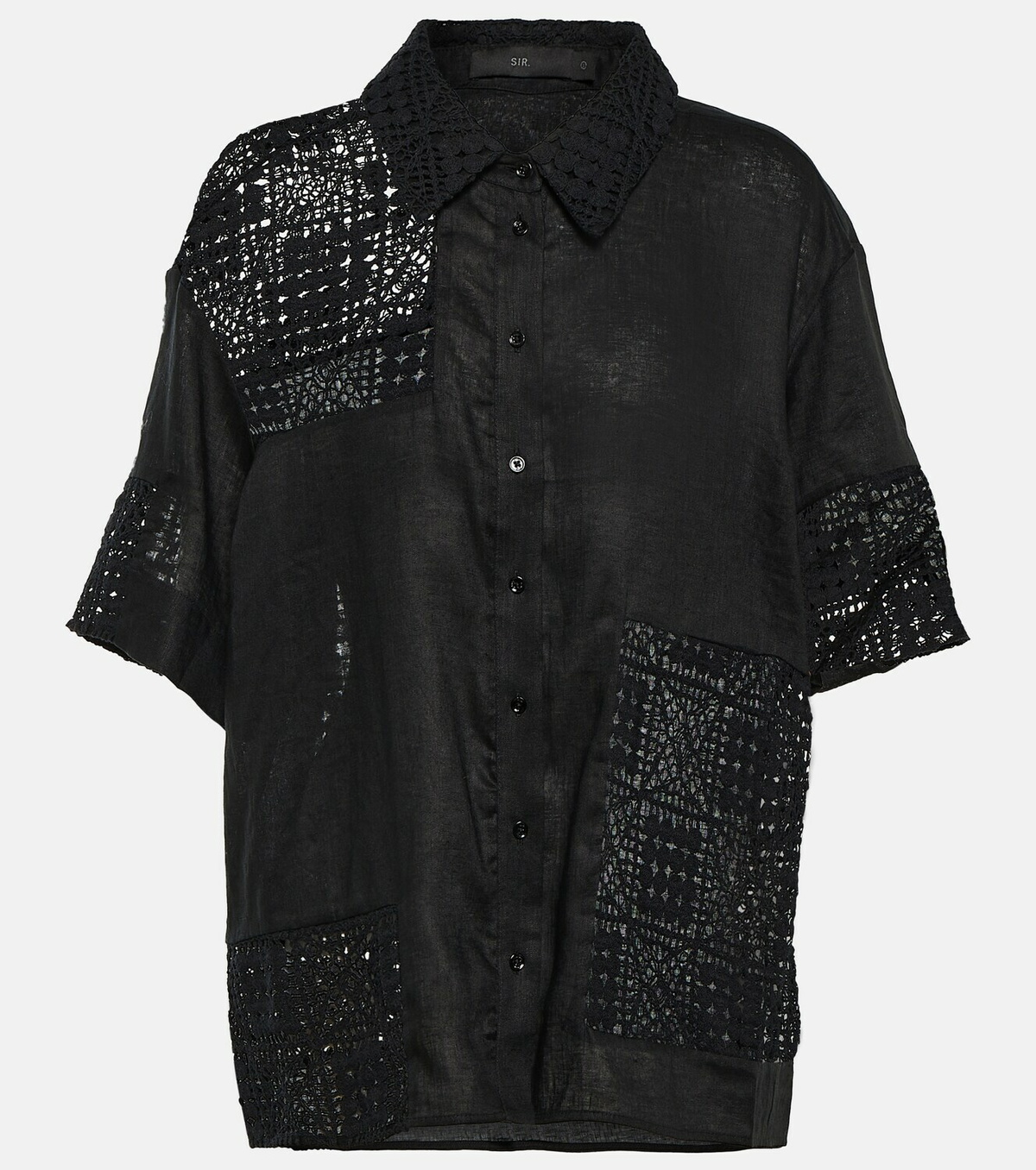 SIR Rayure patchwork cotton shirt
