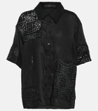 SIR Rayure patchwork cotton shirt