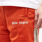 Palm Angels Men's Classic Track Shorts in Brick Red/Off White