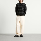 Universal Works Men's MOH Check Fleece Cardigan in Grey
