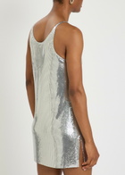 Rabanne Printed Chainmail Mini Dress White And Blue
