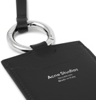 ACNE STUDIOS - Logo-Print Leather Cardholder with Lanyard - Black