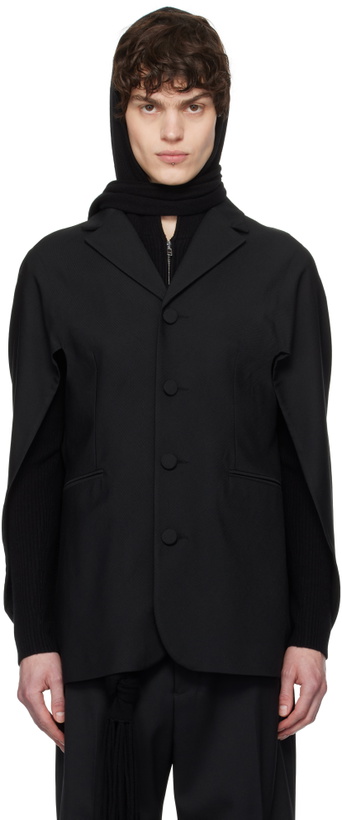 Photo: AARON ESH Black Draped Back Blazer
