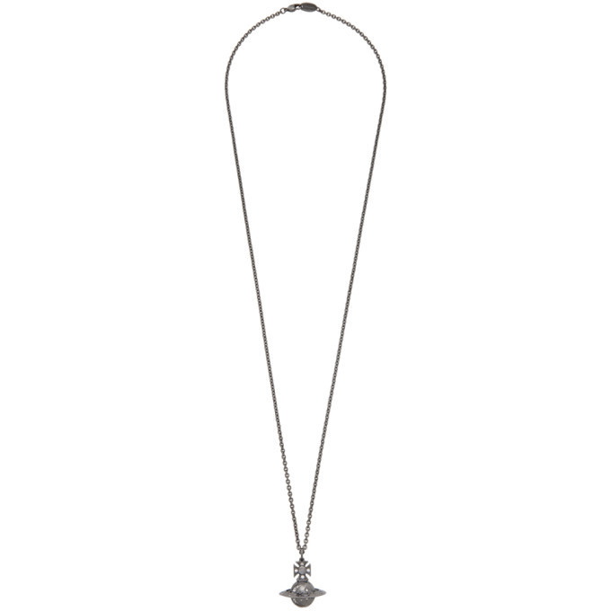 Vivienne Westwood Gunmetal Demetrius Orb Pendant Necklace