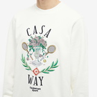 Casablanca Men's Casa Way Embroidered Crew Sweat in Off White