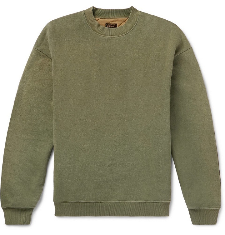 Photo: KAPITAL - Oversized Loopback Cotton-Jersey and Quilted Shell Sweatshirt - Men - Green