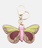 Gucci GG leather-trimmed coated canvas bag charm