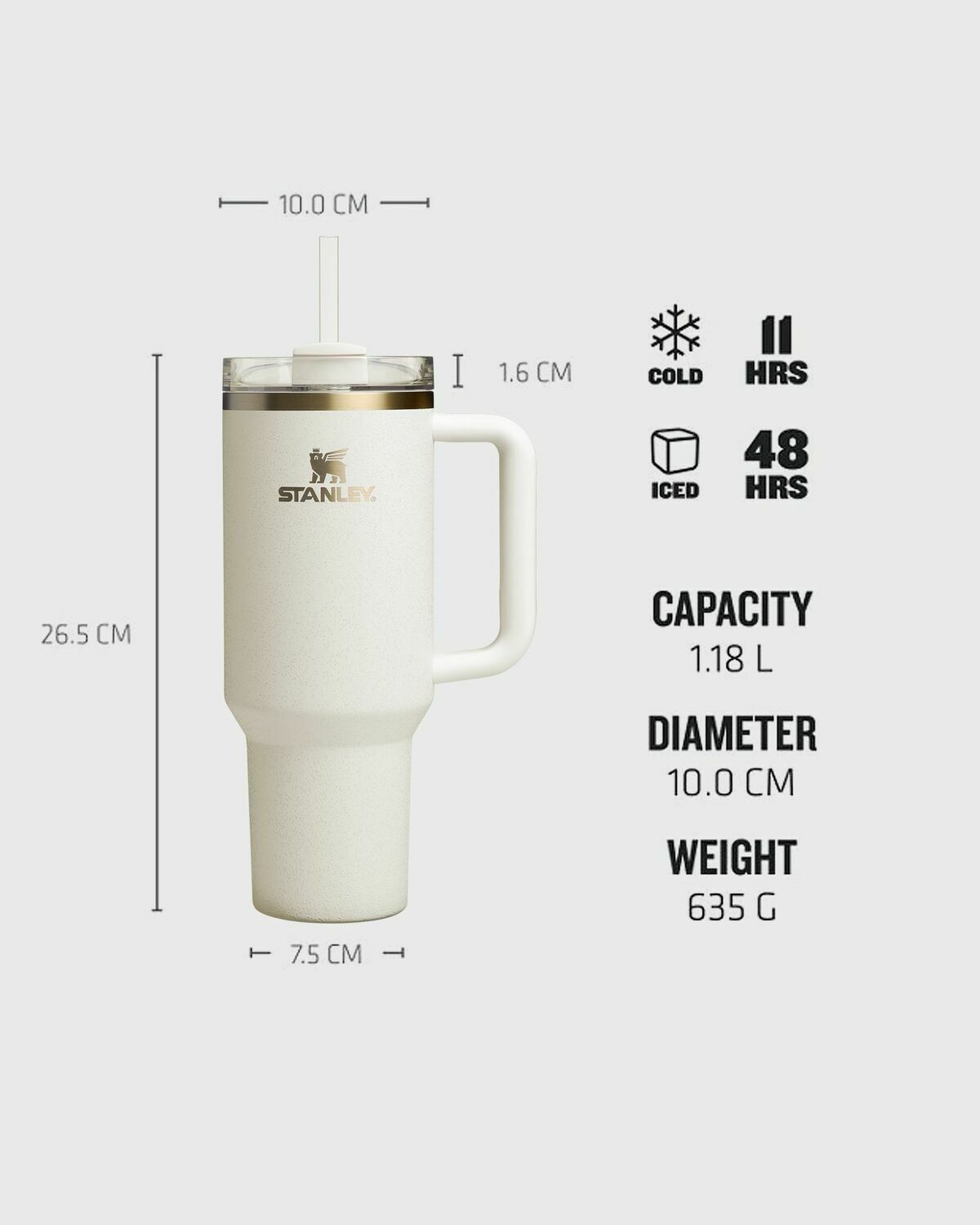 Stanley The Quencher H2.O FlowState™ Tumbler 40 oz Beige Mens Outdoor Equipment/Kitchen- & Tableware