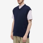 Universal Works Men's Eco Wool Knit Vest in Navy