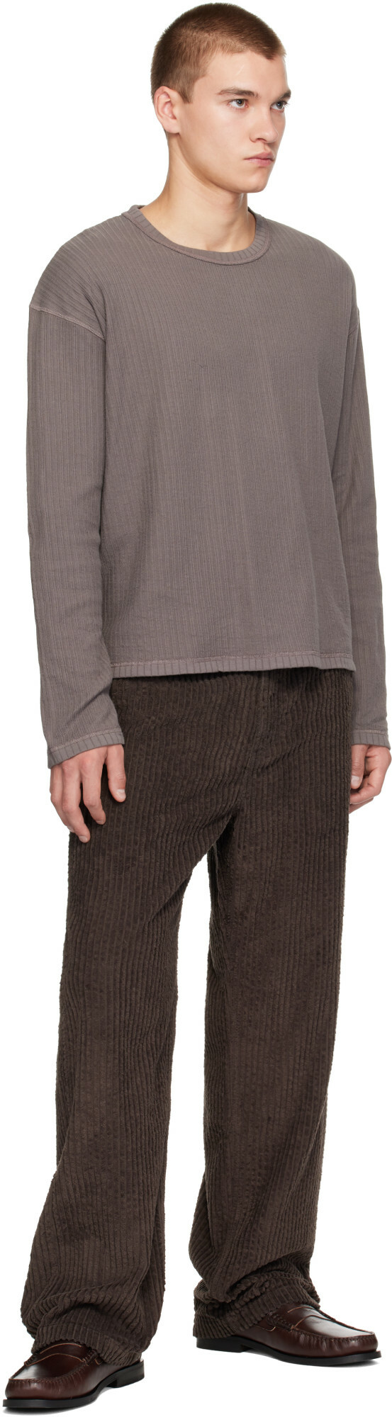 mfpen Gray Reverse Rib Sweater