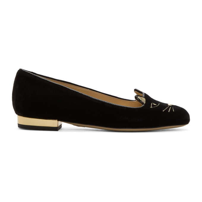 Photo: Charlotte Olympia Black Velvet Kitty Flats