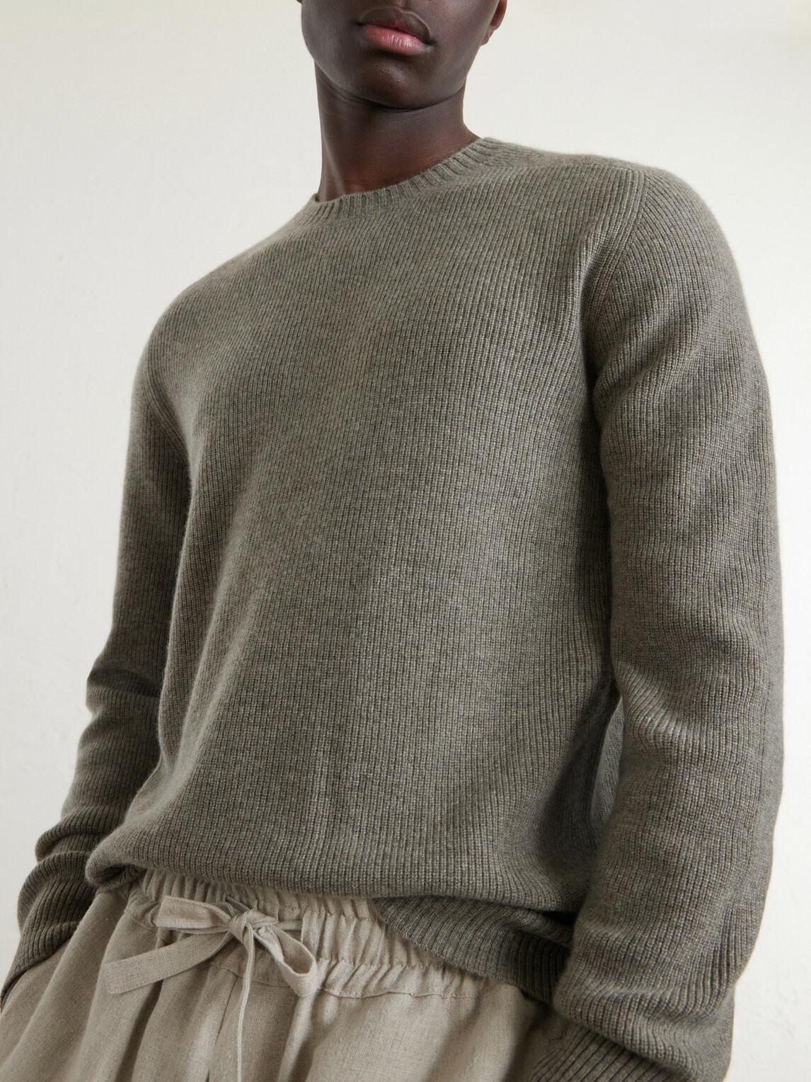 N.PEAL - Oxford Cashmere Sweater - Brown