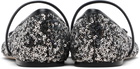 Marc Jacobs Silver & Black 'The Sequin Sabrina' Ballerina Flats