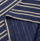 Frescobol Carioca - Leblon Striped Cotton and Linen-Blend T-Shirt - Blue