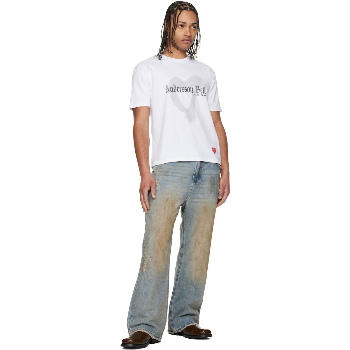 Andersson Bell White Essential Heart T-shirt