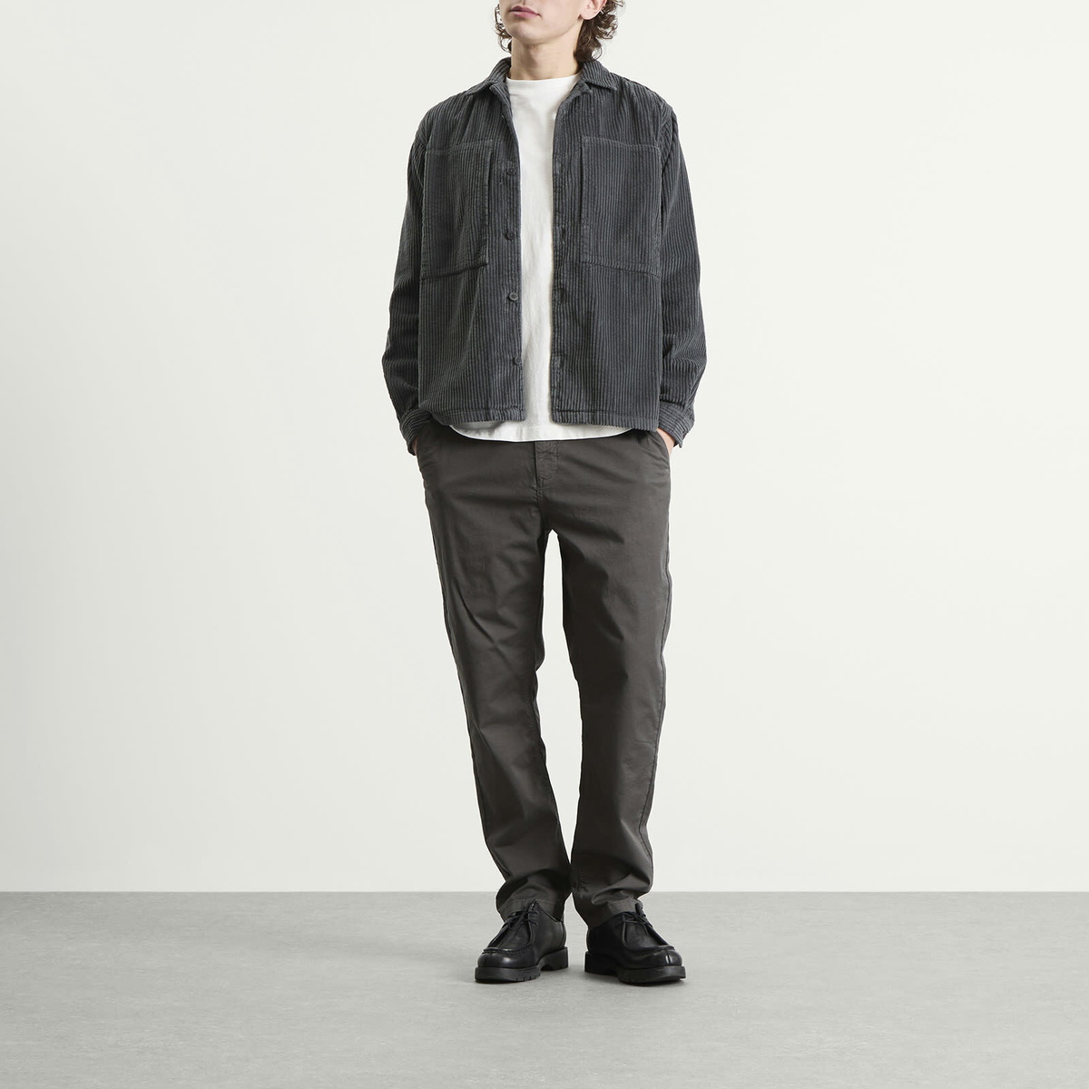 Kestin Men's Durno Overshirt in Charcoal Corduroy