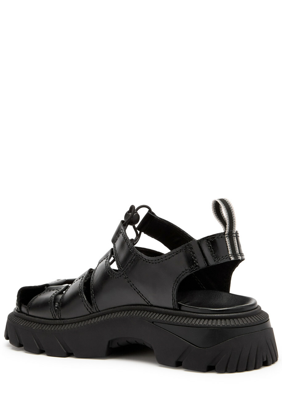 Miista Eunice Cut-out Leather Sandals Black