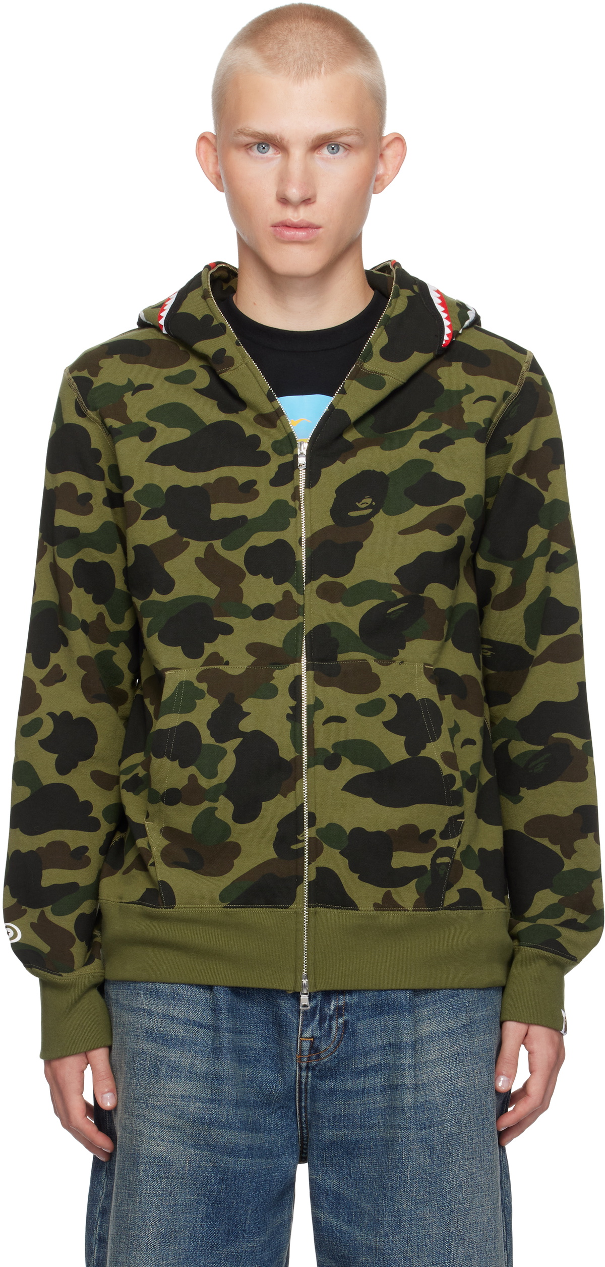 A Bathing Ape Military Patch Heavy Weight Zip Hoody A Bathing Ape