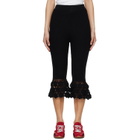 GANNI Black Cotton Crochet Capri Trousers