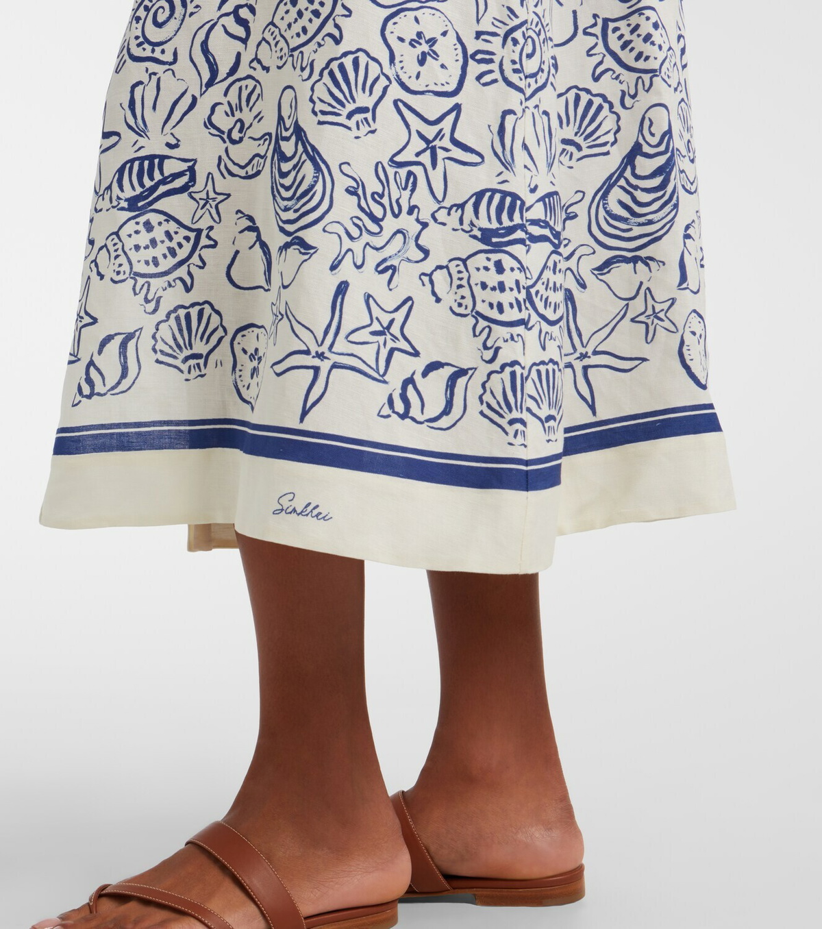 Simkhai Audria printed linen-blend shirt dress