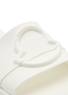 Moncler Logo Rubber Sliders White