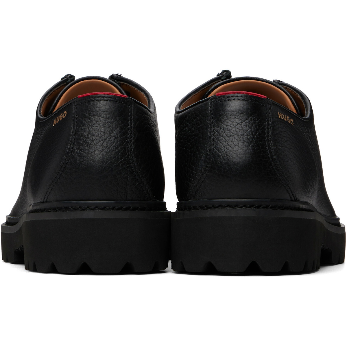 Hugo Black Tumbled Leather Derbys