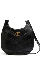 Valentino Logo-plaque Chevron Leather Hobo bag - Black - One Size