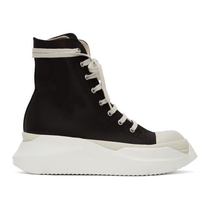Photo: Rick Owens Drkshdw Black and White Abstract High-Top Sneakers