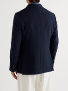 MP Massimo Piombo - Helmut Double-Breasted Virgin Wool Blazer - Blue