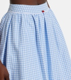 Bananhot Alba gingham cotton poplin midi skirt
